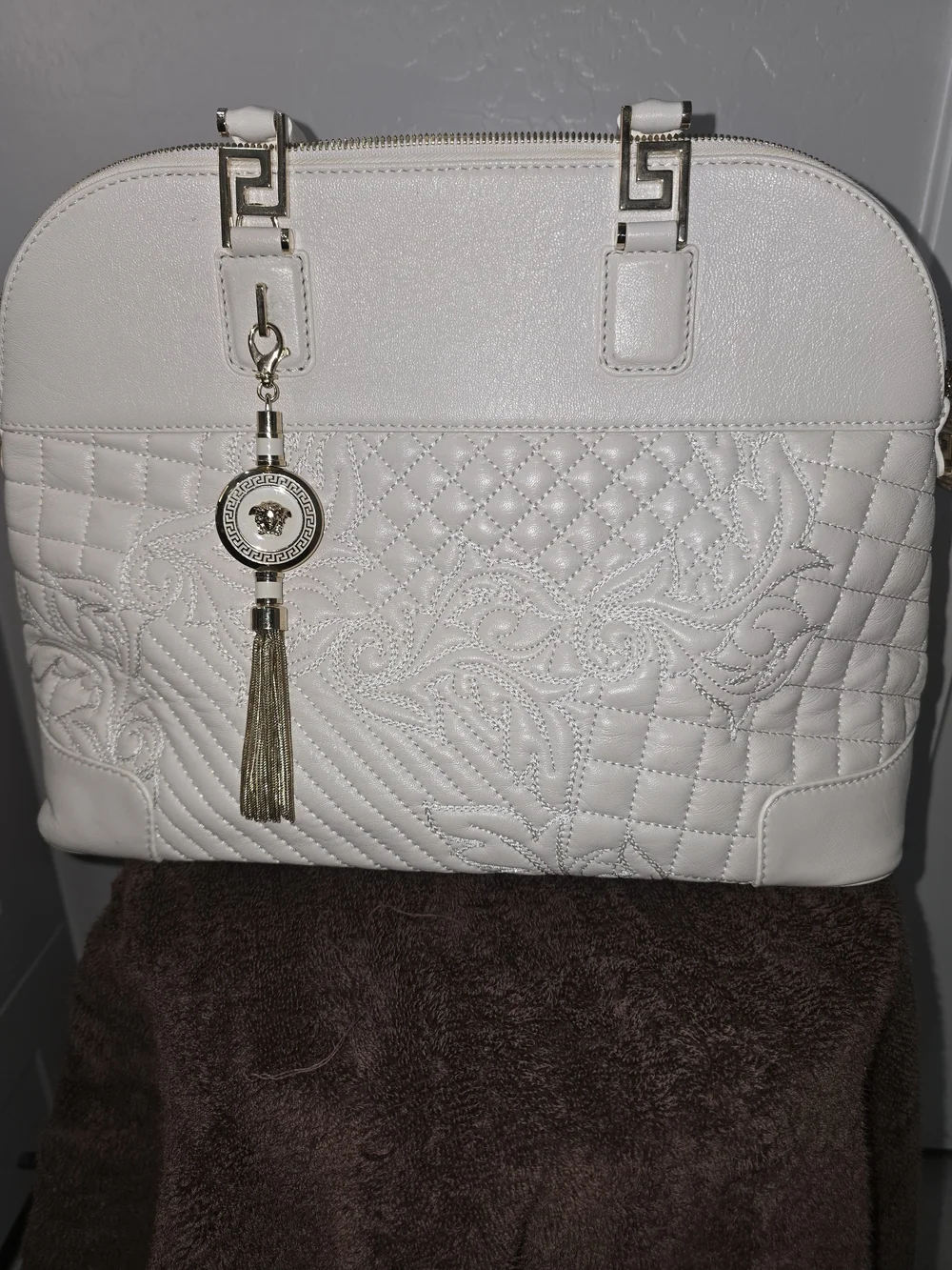 Versace Athena Barocco Quilted Nappa Vanitas Handbag - Picture 1 of 10